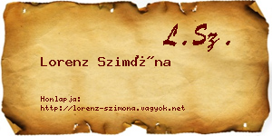 Lorenz Szimóna névjegykártya